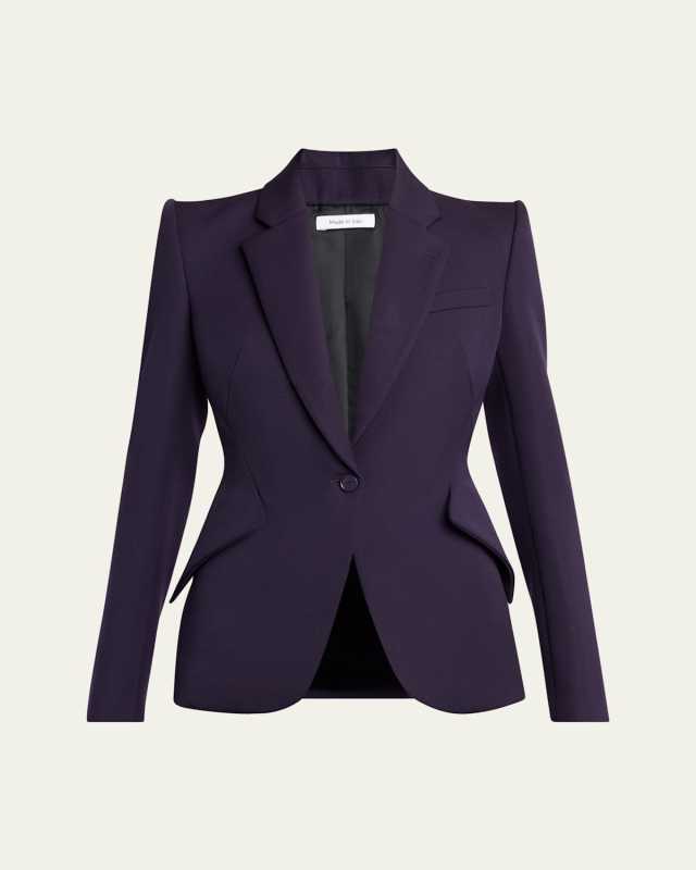 Grain De Poudre Wool Single-Breasted Blazer